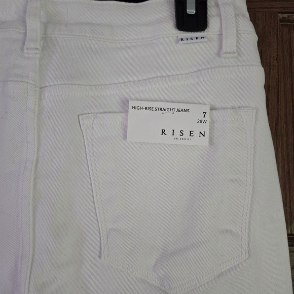 Risen White denim jeans w/rhinestone detail - Picture 5 of 5